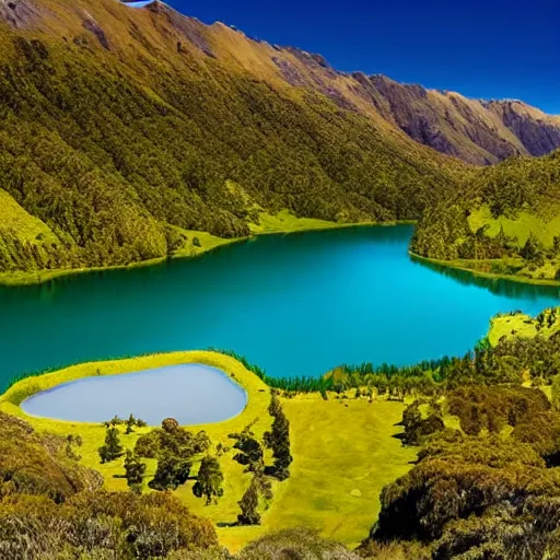 Prompt: emerald lakes in new zealand