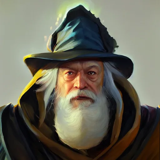 Image similar to greg manchess portrait painting of partially armored albus dumbledore as overwatch character, medium shot, asymmetrical, profile picture, organic painting, sunny day, matte painting, bold shapes, hard edges, street art, trending on artstation, by huang guangjian and gil elvgren and sachin teng