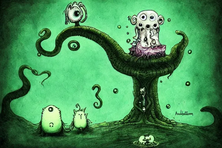 Prompt: super cute cthulu by alexander jansson