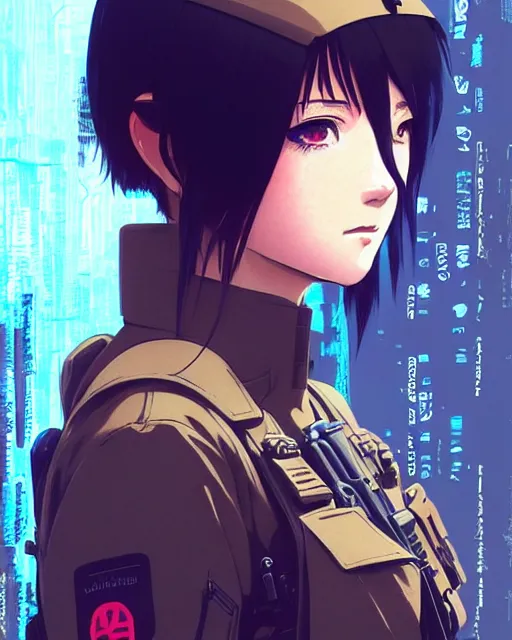 Image similar to girl wearing tactical gear | | very very anime!!!, fine - face, audrey plaza, realistic shaded perfect face, fine details. anime. realistic shaded lighting poster by ilya kuvshinov katsuhiro otomo ghost - in - the - shell, magali villeneuve, artgerm, jeremy lipkin and michael garmash and rob rey