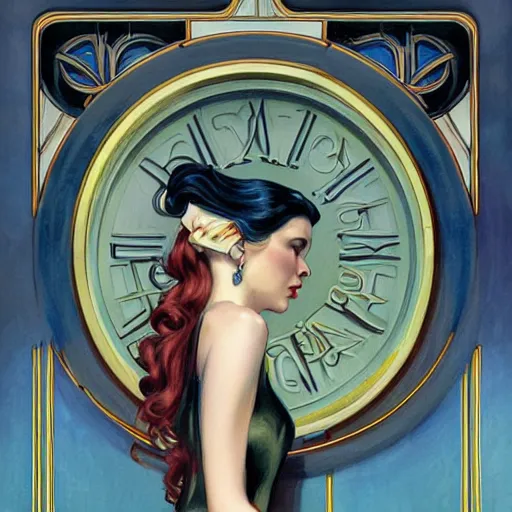 Prompt: a streamline moderne!!, art nouveau, ( ( dieselpunk ) ) painting in the style of charlie bowater, and in the style of donato giancola, and in the style of charles dulac. symmetry, ultrasharp focus, dramatic lighting, semirealism, intricate symmetrical ultrafine background detail.