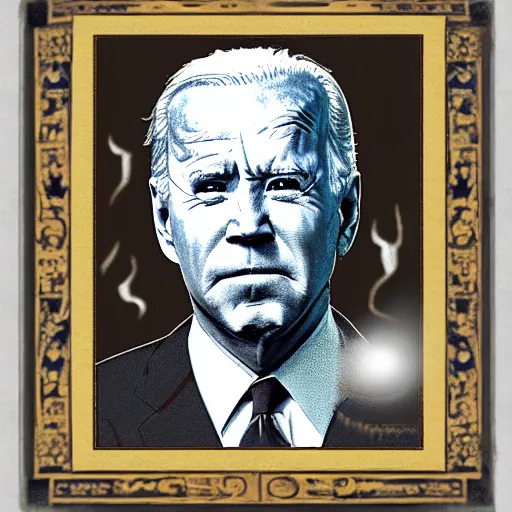 Prompt: game of thrones style symmetrical portrait of joe biden