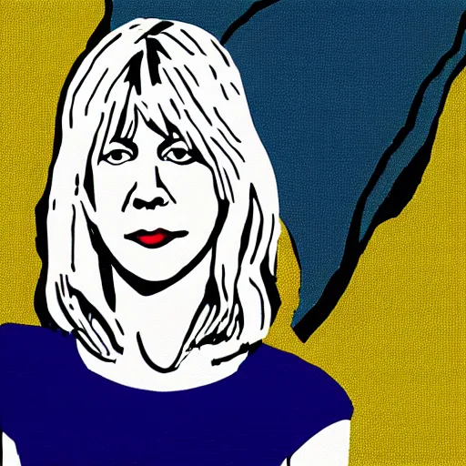 Prompt: Kim Gordon in the style of Roy Lichtenstein