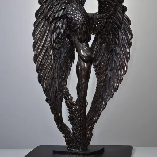 Prompt: eagle sculpture by stanisław szukalski