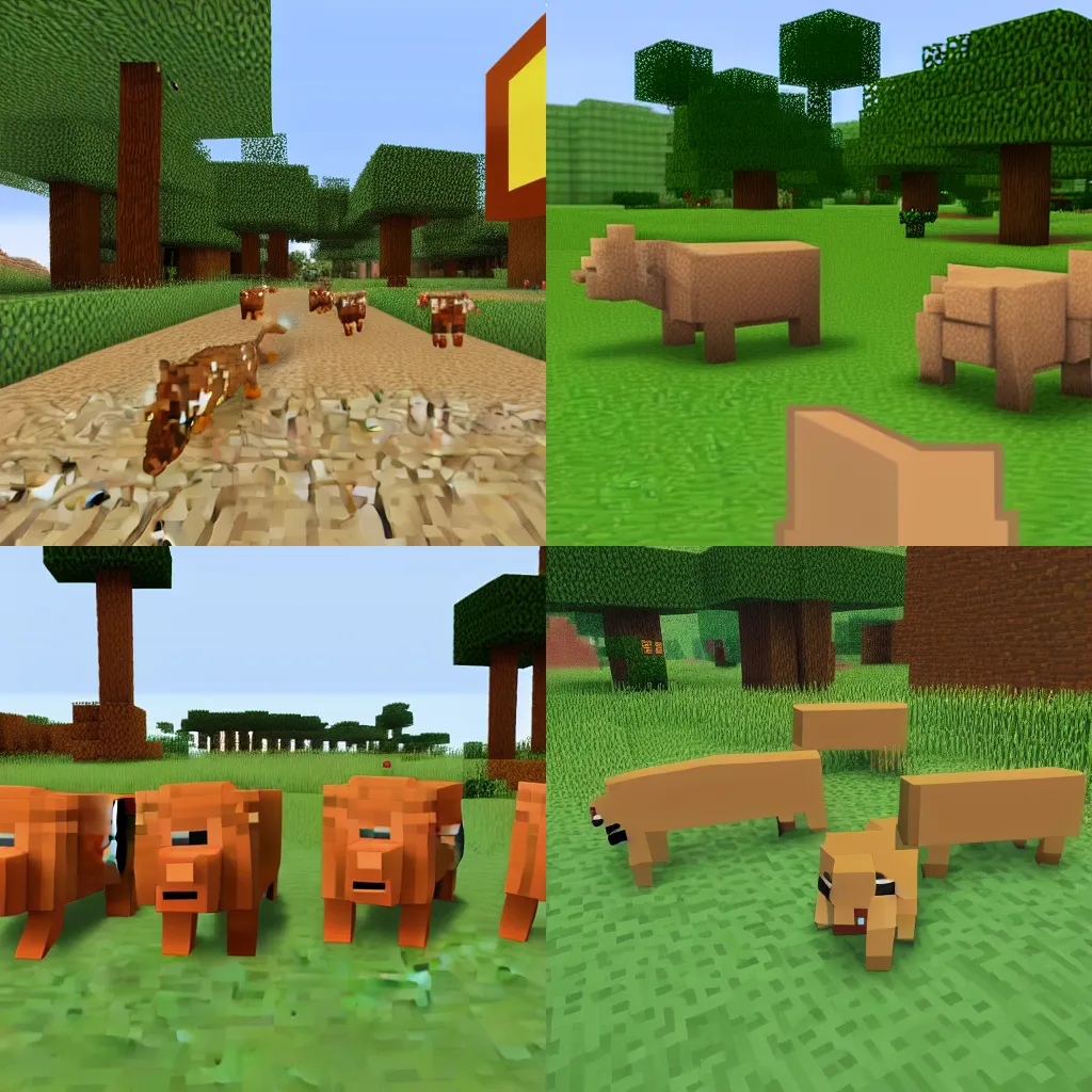 Prompt: Screenshot Of A Capybara Mob In Minecraft, HD