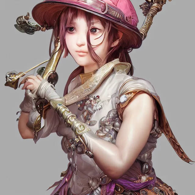 Image similar to studio portrait of neutral good colorful female cleric bard healer as absurdly beautiful, elegant, young sensual anime girl, ultrafine hyperrealistic detailed face illustration by kim jung gi, irakli nadar, intricate linework, sharp focus, bright colors, matte, octopath traveler, final fantasy, unreal engine highly rendered, global illumination, radiant light, intricate environment