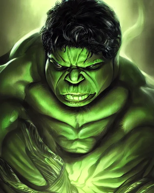 Image similar to hulk symbiote dynamic lighting, fantasy concept art, trending on art station, stunning visuals, creative, cinematic, ultra detailed, comic strip style