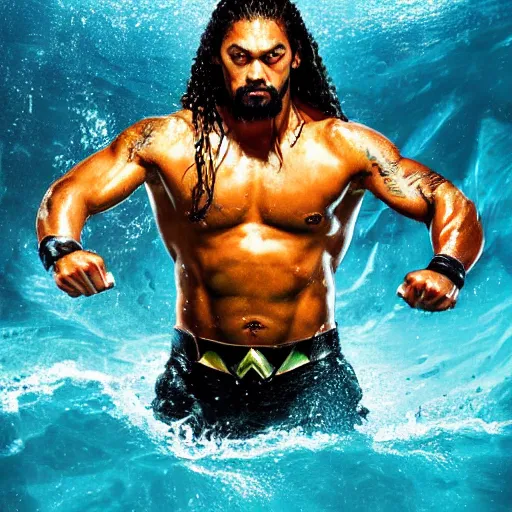 Image similar to portrait of roman reigns as aquaman, under the ocean