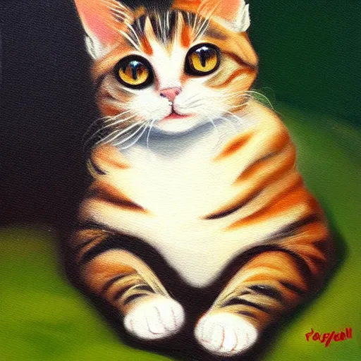 Image similar to cat oil painting