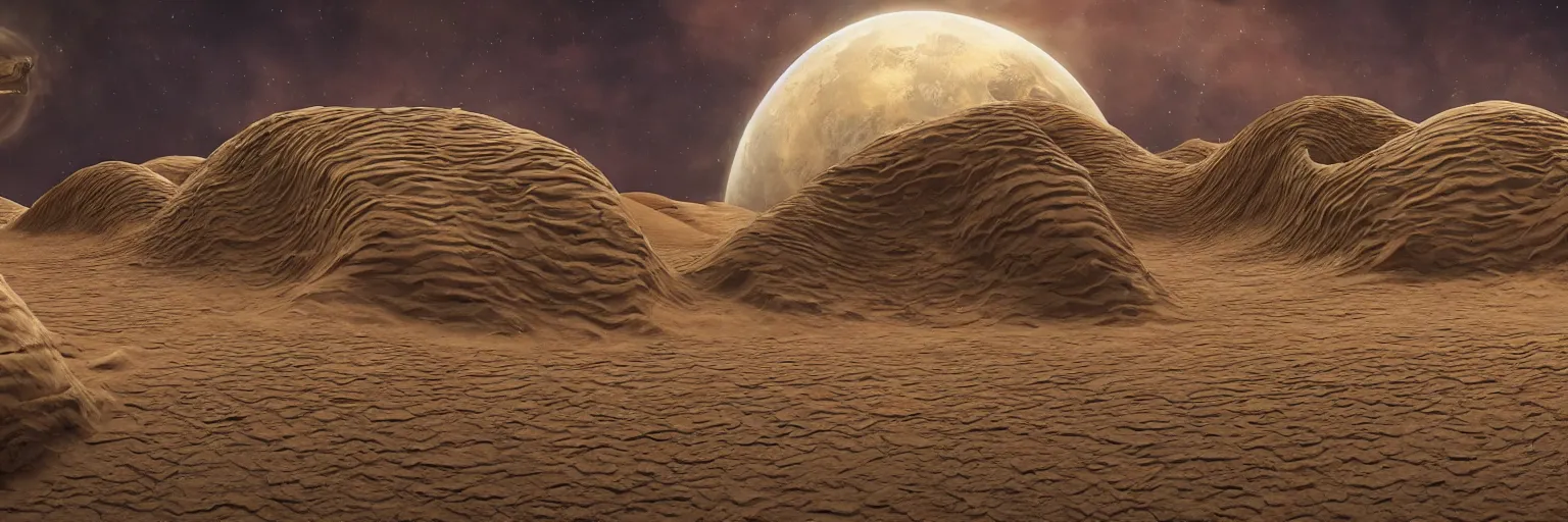 Image similar to Sandworms on planet Dune, realistic, hyper detailed, 4K