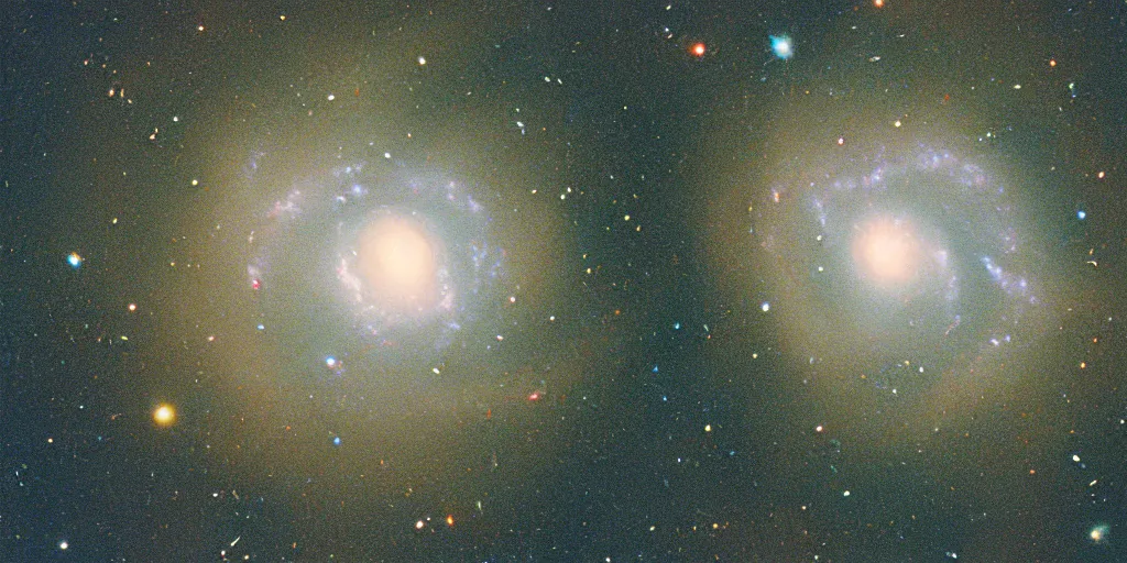 Prompt: view of the spiral galaxy from the deep space, dark space, stars, kodak gold 2 0 0, megapixel