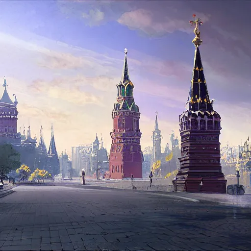 Image similar to Victorian Moscow, Anime concept art by Makoto Shinkai