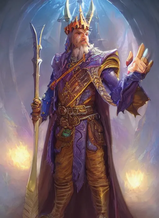Prompt: high priest, ultra detailed fantasy, dndbeyond, bright, colourful, realistic, dnd character portrait, full body, pathfinder, pinterest, art by ralph horsley, dnd, rpg, lotr game design fanart by concept art, behance hd, artstation, deviantart, hdr render in unreal engine 5