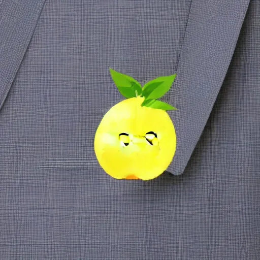 Image similar to a lemon wearing a suit