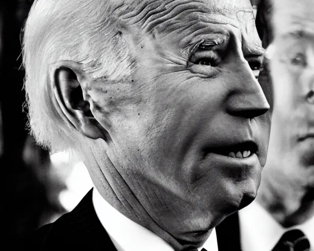 Image similar to president joe biden face to face with president joe biden, nikon 3 5 mm, photograph