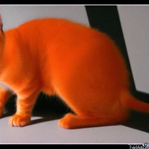 Prompt: an [ [ [ [ orange ] ] ] ] black kitty front view