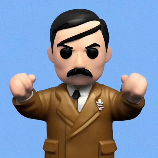 Image similar to 3 d render of funko pop figurine of adolf hitler. realistic. photo. photorealistic. detailed. high quality. high resolution. lossless quality. lossless. 8 k. hdr. 4 k. 8 k resolution. 1 6 k resolution