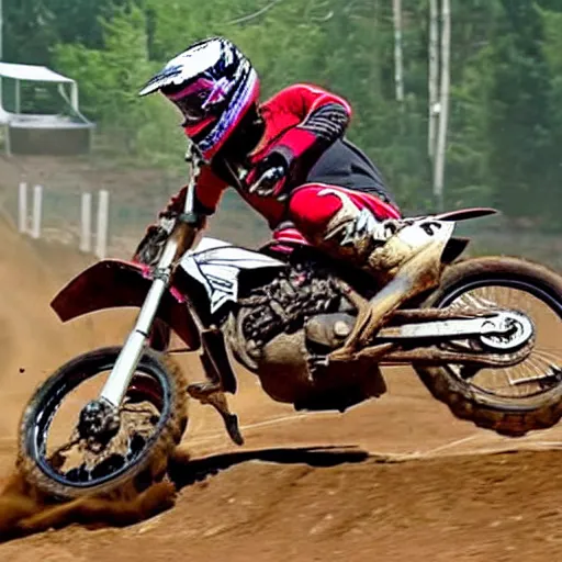 Image similar to dirt bike off - road motorcycle crash face ground dirt motocross