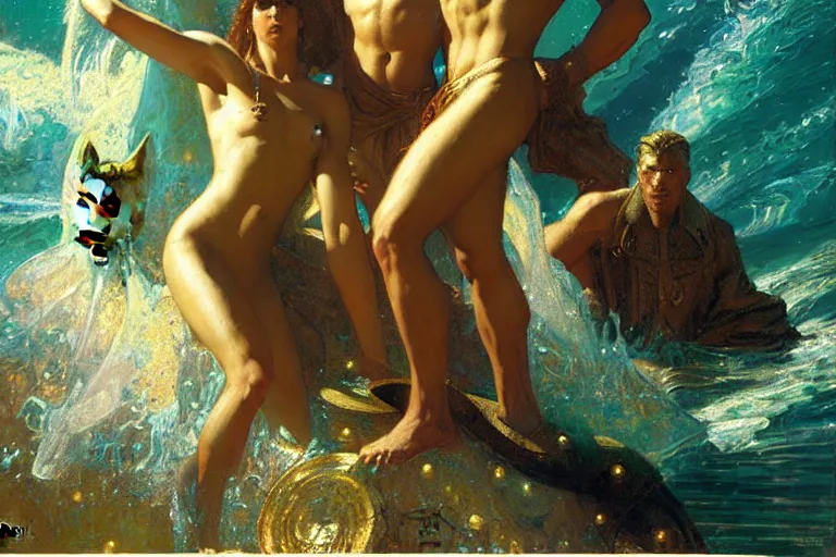 Prompt: atlantis, painting by gaston bussiere, craig mullins, j. c. leyendecker, tom of finland