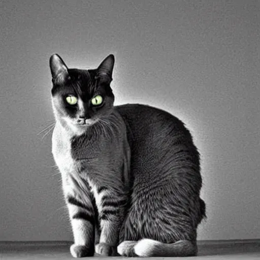 Prompt: a cat, enigmatic image, optical illusion