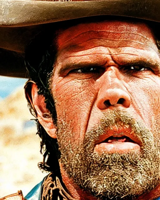 Image similar to film still close up shot of ron perlman in the movie a fistful of dollars. photographic, photography