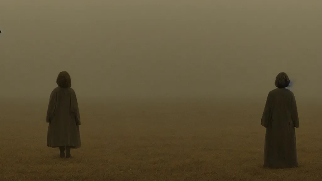 Image similar to my mother told me she forgot who I was, film still from the movie directed by Denis Villeneuve with art direction by Zdzisław Beksiński, wide lens