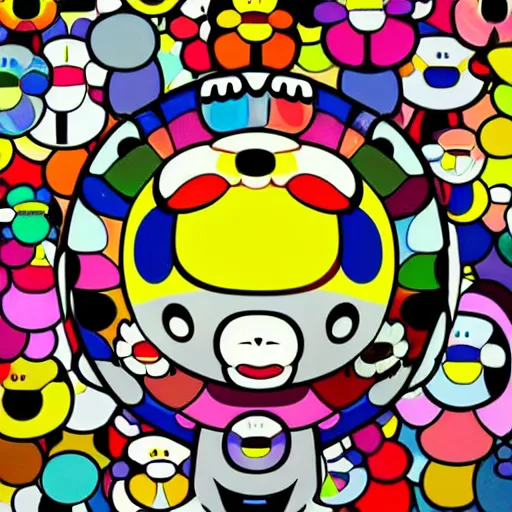 Prompt: a logo of a company takashi murakami, beeple and james jean, aya takano color style, 4 k, super detailed, modern, 4 k, symmetrical