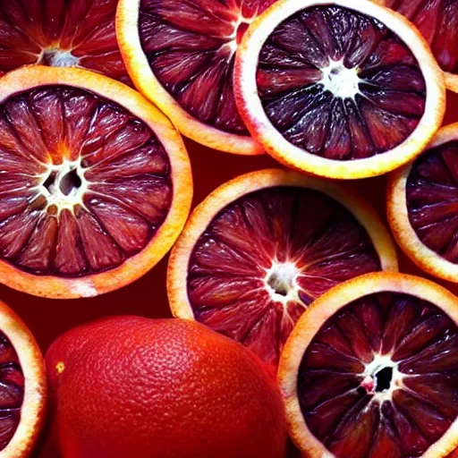 Prompt: an autopsy of a blood orange