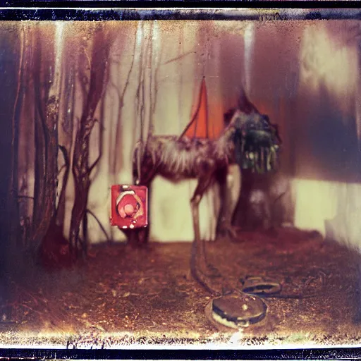 Image similar to kodak portra 4 0 0, wetplate, photo of a surreal artsy dream scene, horror, animal, carneval, grotesque