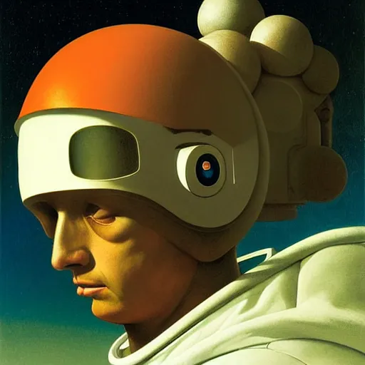 Prompt: Portrait of Napoleon wearing an astronaut helmet, Edward Hopper and James Gilleard, Zdzislaw Beksinski, Mark Ryden, Wolfgang Lettl highly detailed, hints of Yayoi Kasuma