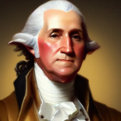 Prompt: portrait of george washington, intricate, elegant, highly detailed, artstation, concept art, smooth, sharp focus, art by artgerm and greg rutkowski and alphonse mucha,