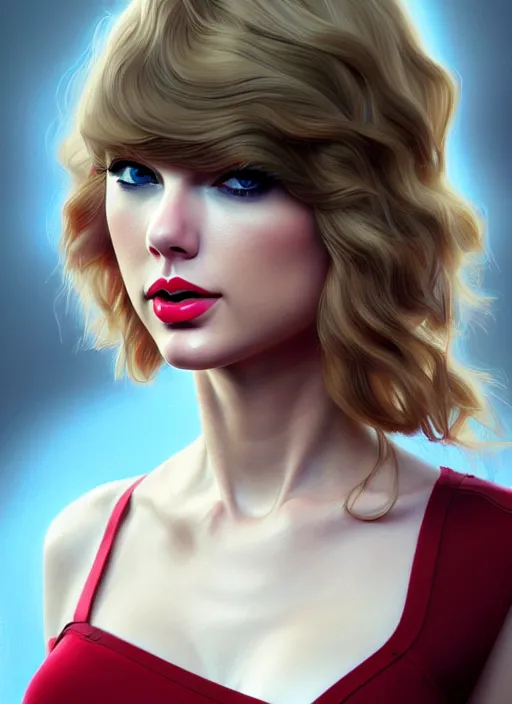 3 / 4 view of a portrait of taylor swift, evangelion,, Stable Diffusion