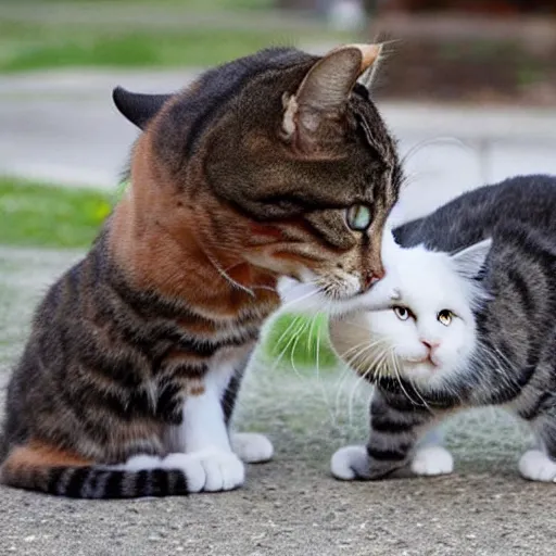 Prompt: cat eating another cat