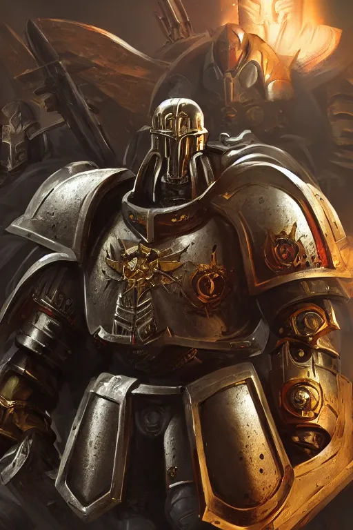 Image similar to armor portrait heros warhammer 4 0 k horus heresy fanart - the primarchs emperor by johannes helgeson animated with vfx concept artist & illustrator global illumination ray tracing hdr fanart arstation zbrush central hardmesh 8 k octane renderer comics stylized