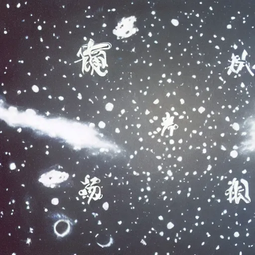 Image similar to a battle tank heavy armor blasting with yin - yang black and white symbol daoist paint, in a cosmic field