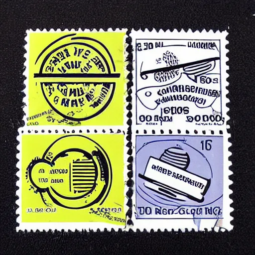 Prompt: retro mailing stamps from the 8 0 s