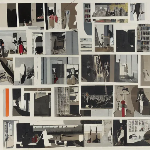 Prompt: a collage made by Le Corbusier