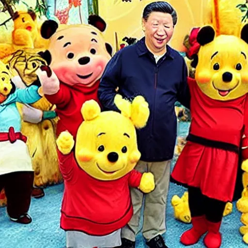 Image similar to xi xingping as winny the pooh