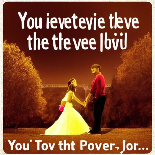 Prompt: you've got to believe in the power of love