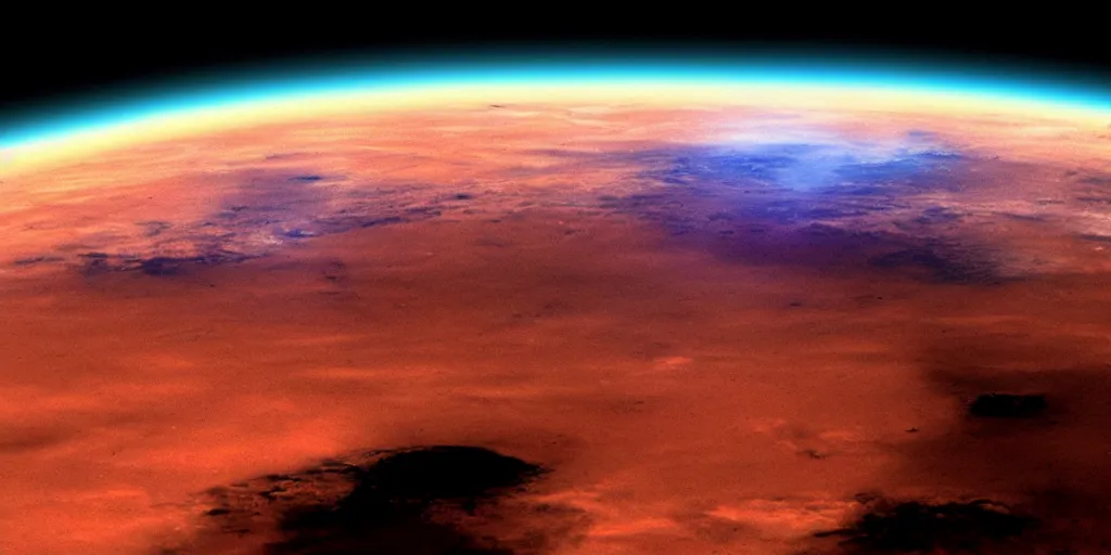 Prompt: mars view from space, anime background