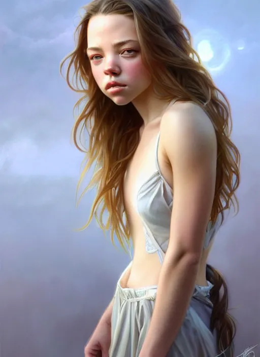 Image similar to ultra realistic illustration, handsome sydney sweeney. realistic intricate, elegant, highly detailed, digital painting, artstation, concept art, smooth, sharp focus, illustration, art by artgerm and greg rutkowski and alphonse mucha and wlop