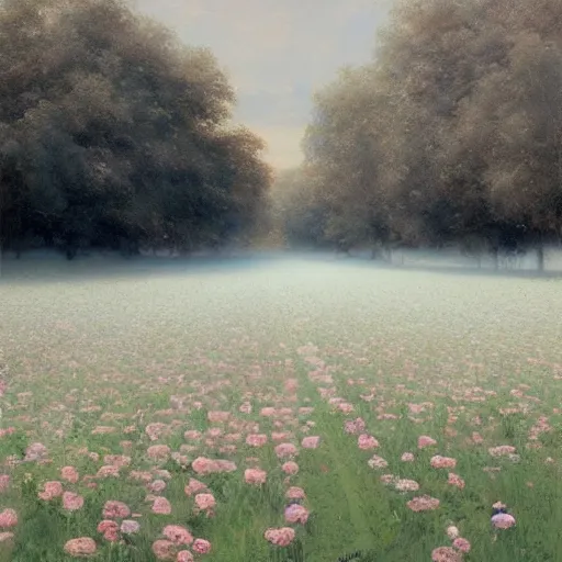 Image similar to opalescent marble hyperrealistic rose field by ruan jia and greg rutkowski