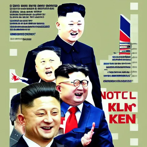 Prompt: Zelenskii on North Korea propaganda poster