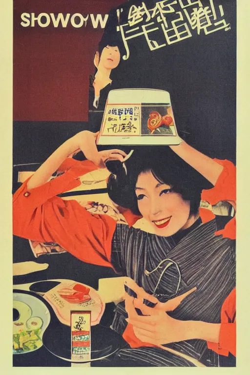 Prompt: watch advertisment, still life, 1 9 7 0 s japan shouwa advertisement, print, nostalgic