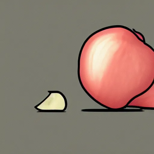 Image similar to a depressed onion cutting itself, in various animation styles