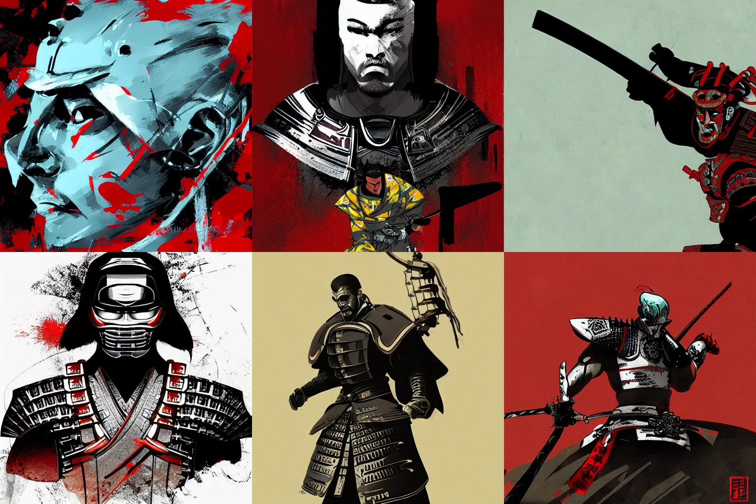 Prompt: artwork by brian sum showing a samurai