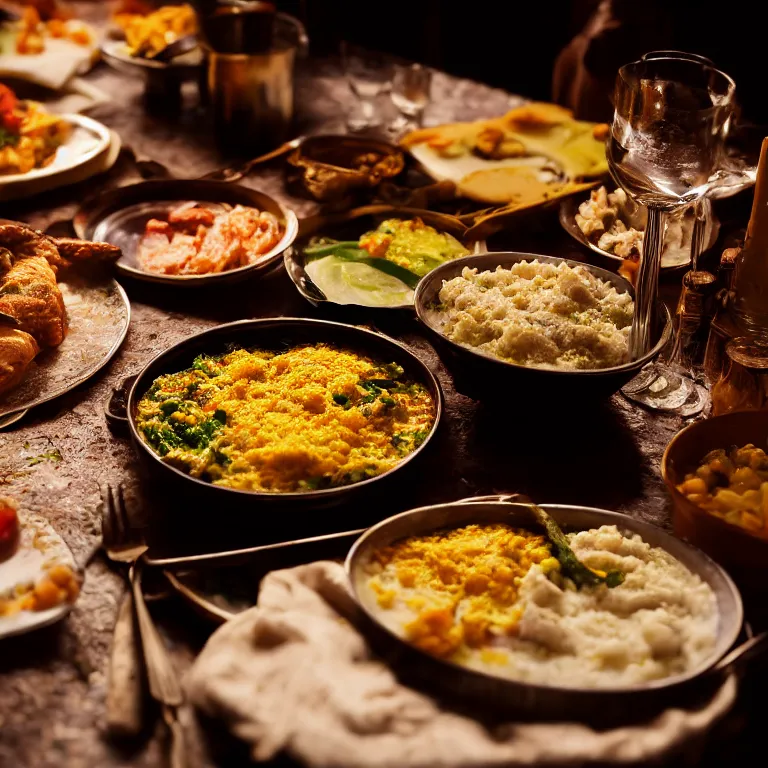 Prompt: close - up focused dslr photograph of an mauritania dinner, 8 k, high detail, volumetric lighting, hyperrealism, aesthetically pleasing, studio lighting, trending