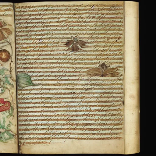 Image similar to a macro photo scan of a folio of the voynich manuscript, 4 k photography, ms 4 0 8