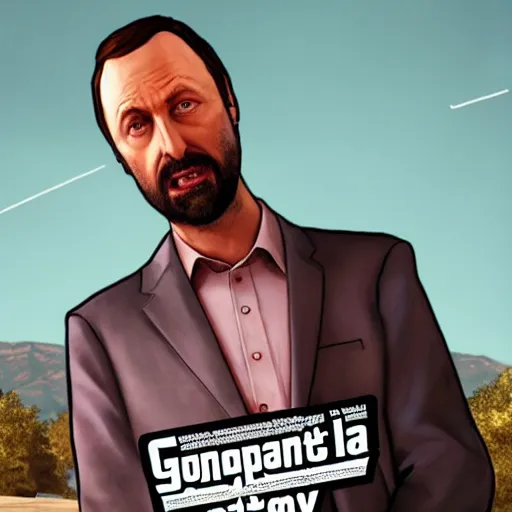 Image similar to Tom Green in GTA V cover, rockstar games, no text,