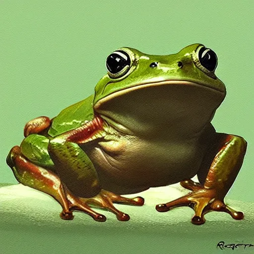 Prompt: hyper realistic derpy frog by greg rutkowski